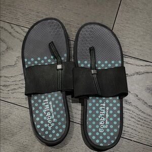 Cobb Hill by New Balance Black and Teal Slippers